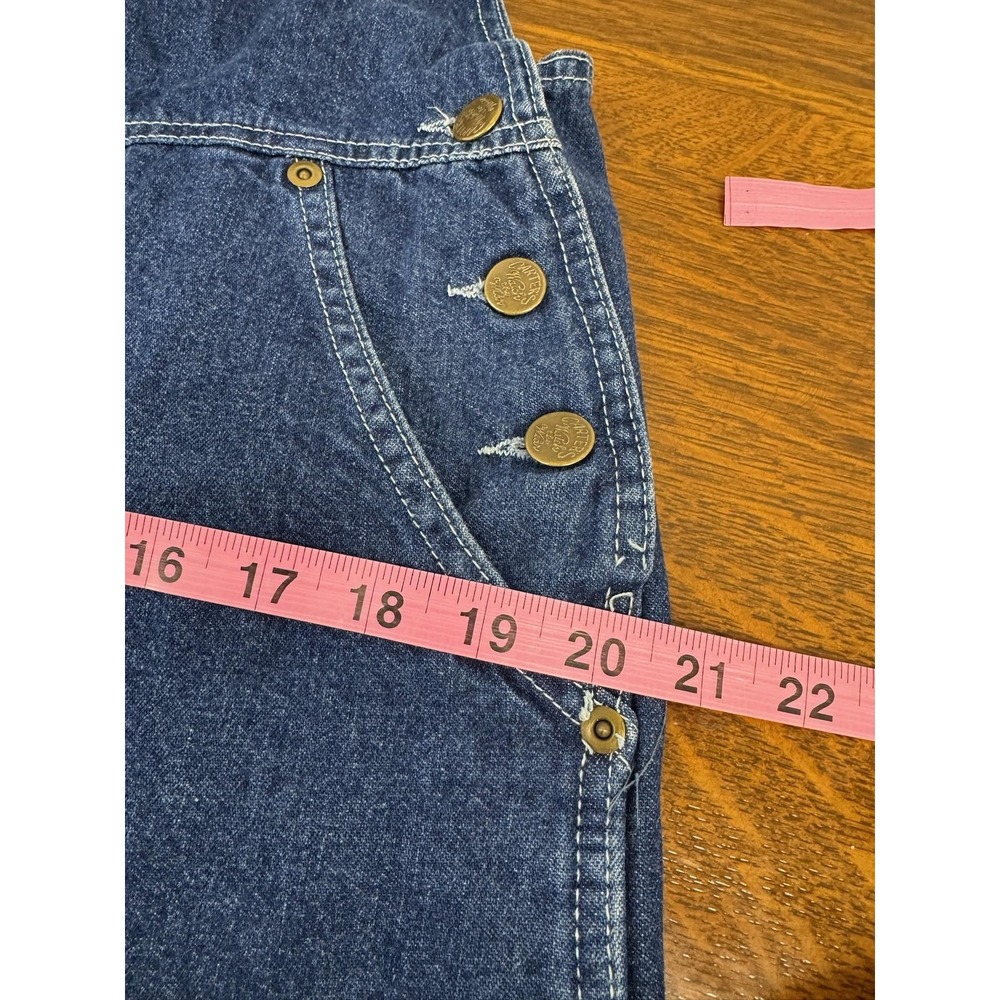 Vintage Carters‎ Watch The Wear Overalls Mens Medium Denim Bib Wide Leg 80s - Picture 7 of 10